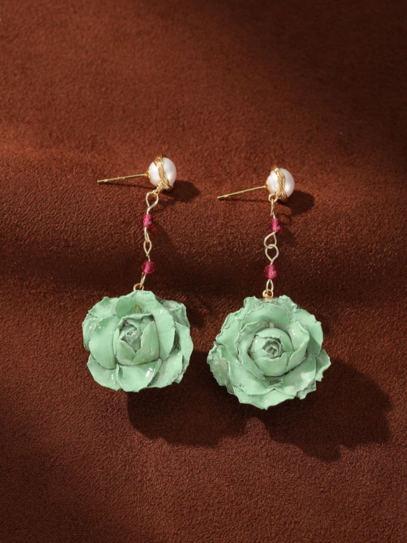 Awaken - Freshwater Pearl Flower Dangle Earrings