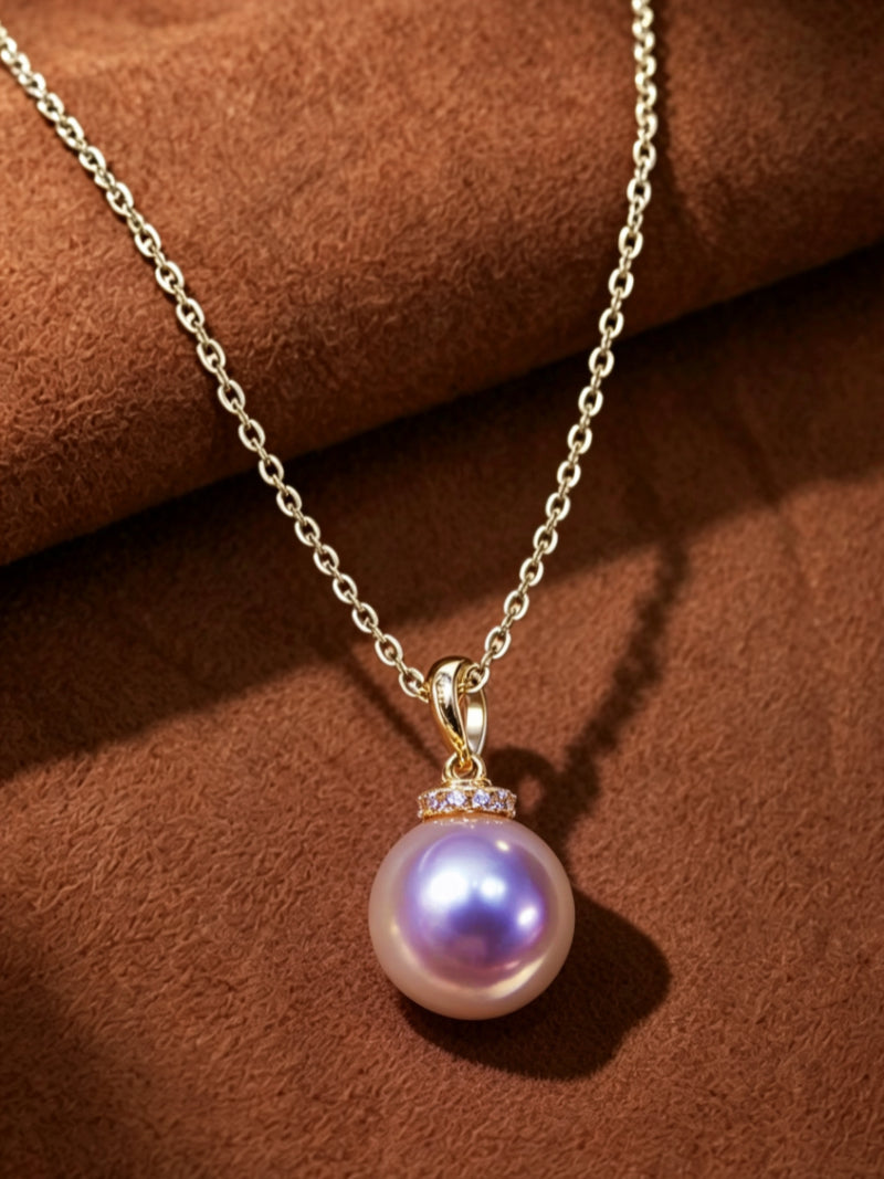 Lila Drop - Freshwater Pearl Chain Drop Necklace