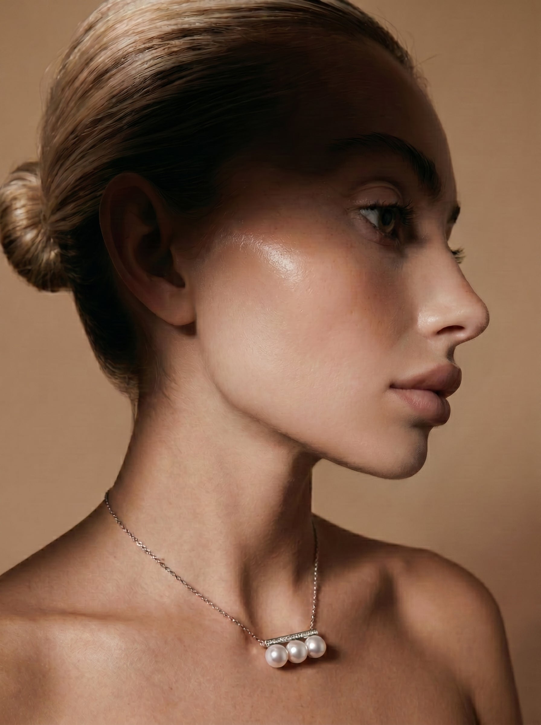Axis - Akoya Pearl Pave Bar Chain Necklace
