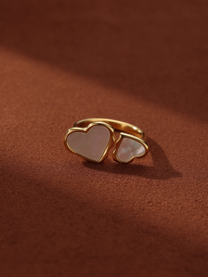 Core Affinity - Mother of Pearl Heart Cuff Ring