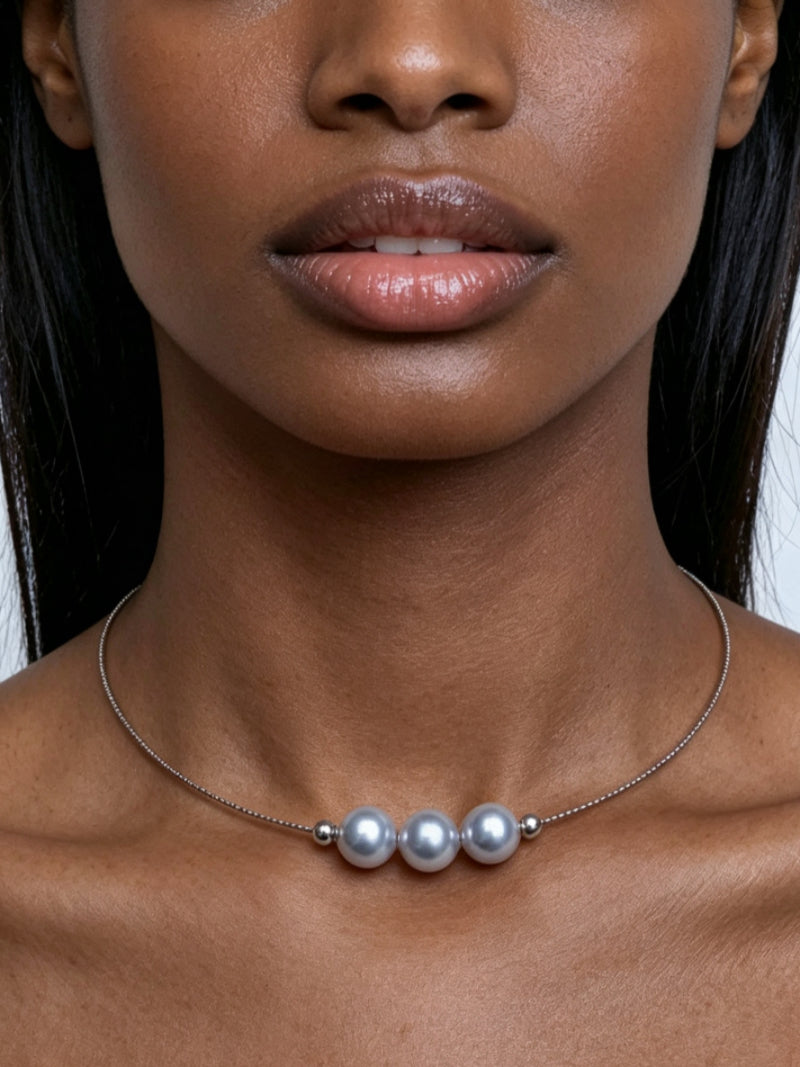 Haze - Akoya Pearl Floating Chain Necklace