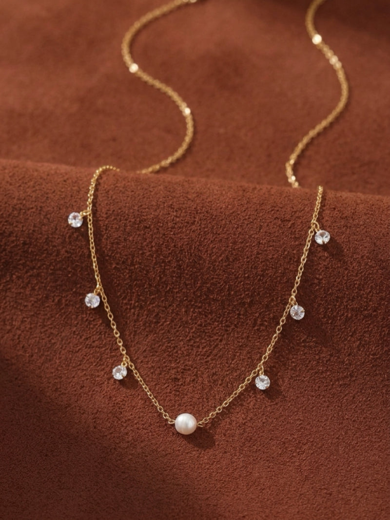Flicker - Freshwater Pearl Beaded Floating Necklace