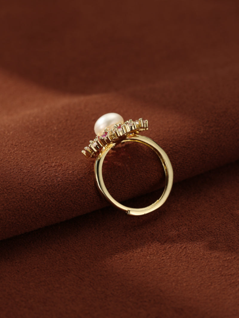 Flare - Freshwater Pearl Starburst Cluster Ring