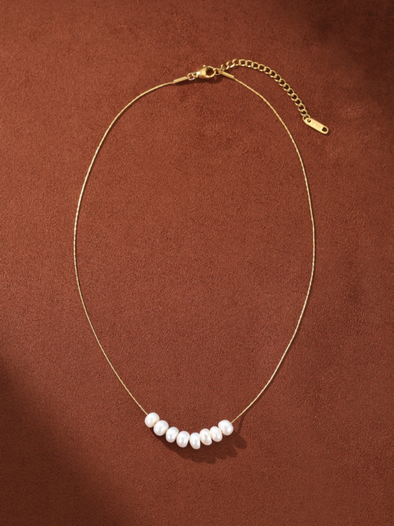 Purity - Freshwater Pearl Floating Chain Necklaces