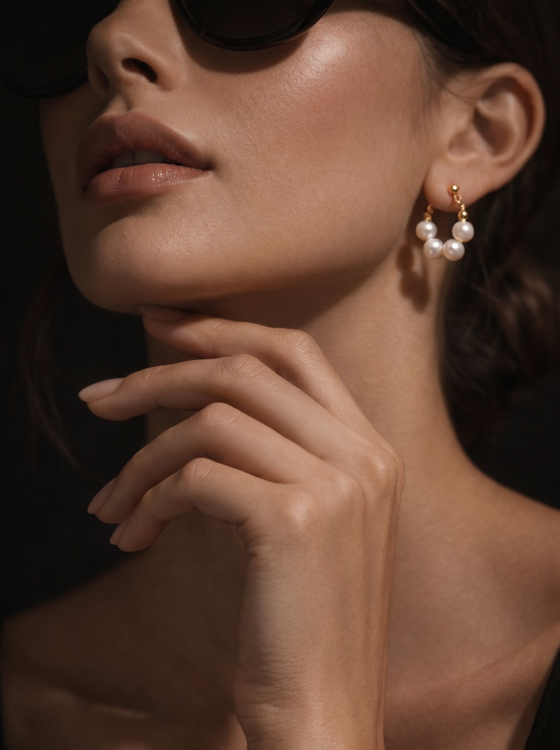 Zephyr - Freshwater Pearl Hoop Drop Earrings