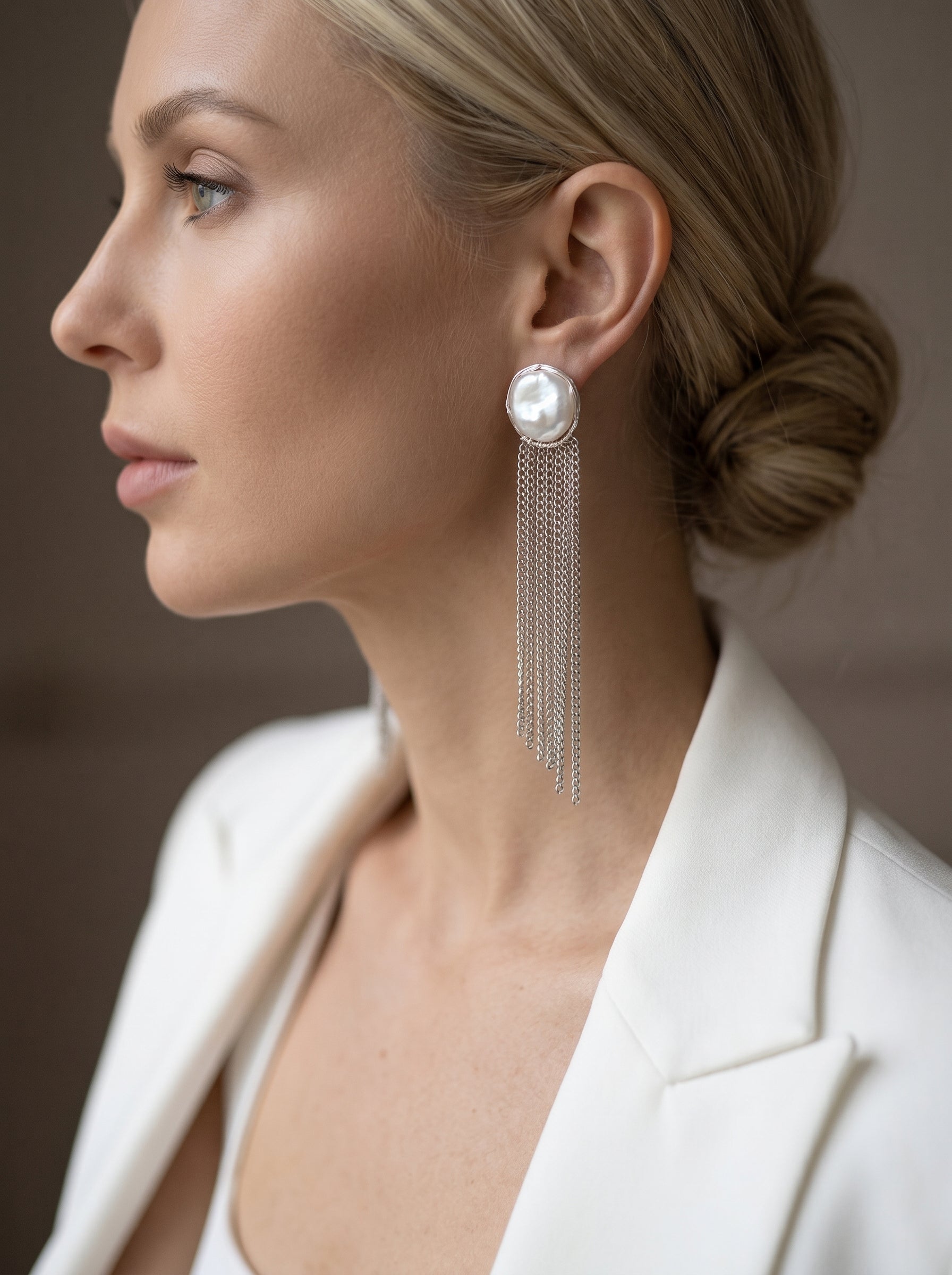 Cascade - Freshwater Pearl Fringe Dangle Earrings
