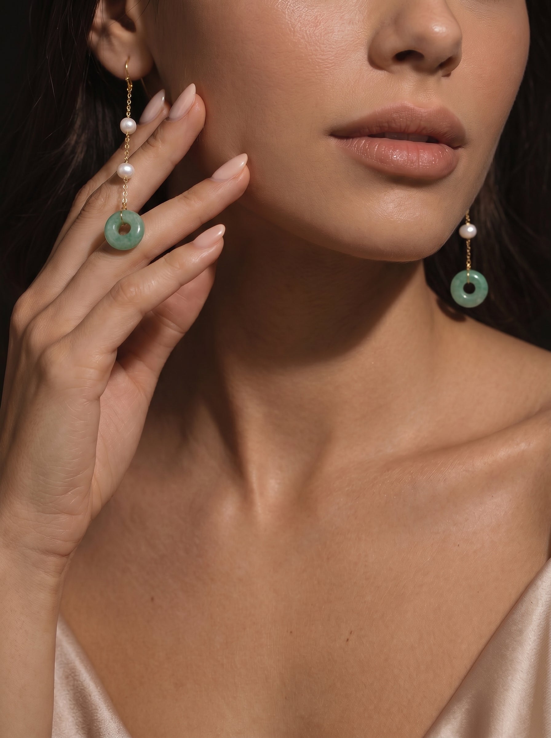 Dewdrop - Freshwater Pearl Ring Dangle Earrings