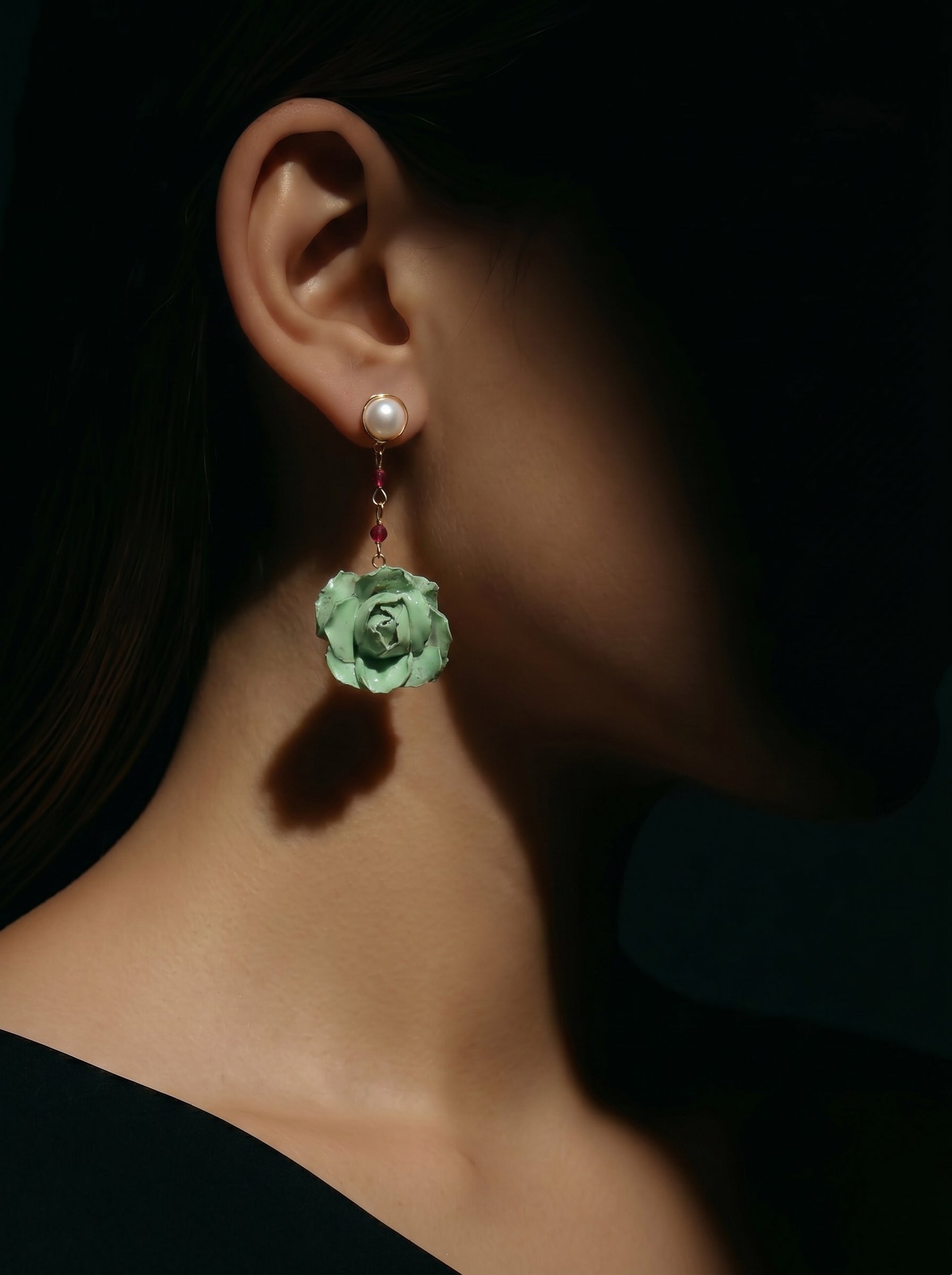 Awaken - Freshwater Pearl Flower Dangle Earrings