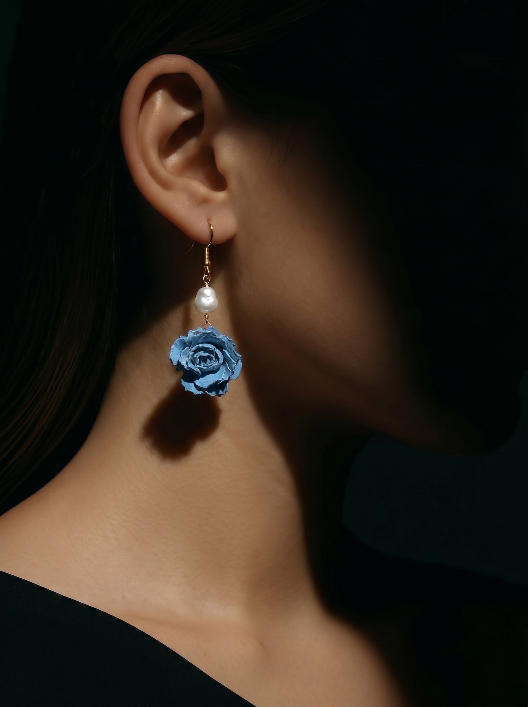 Celeste Reverie - Freshwater Pearl Flower Dangle Earrings