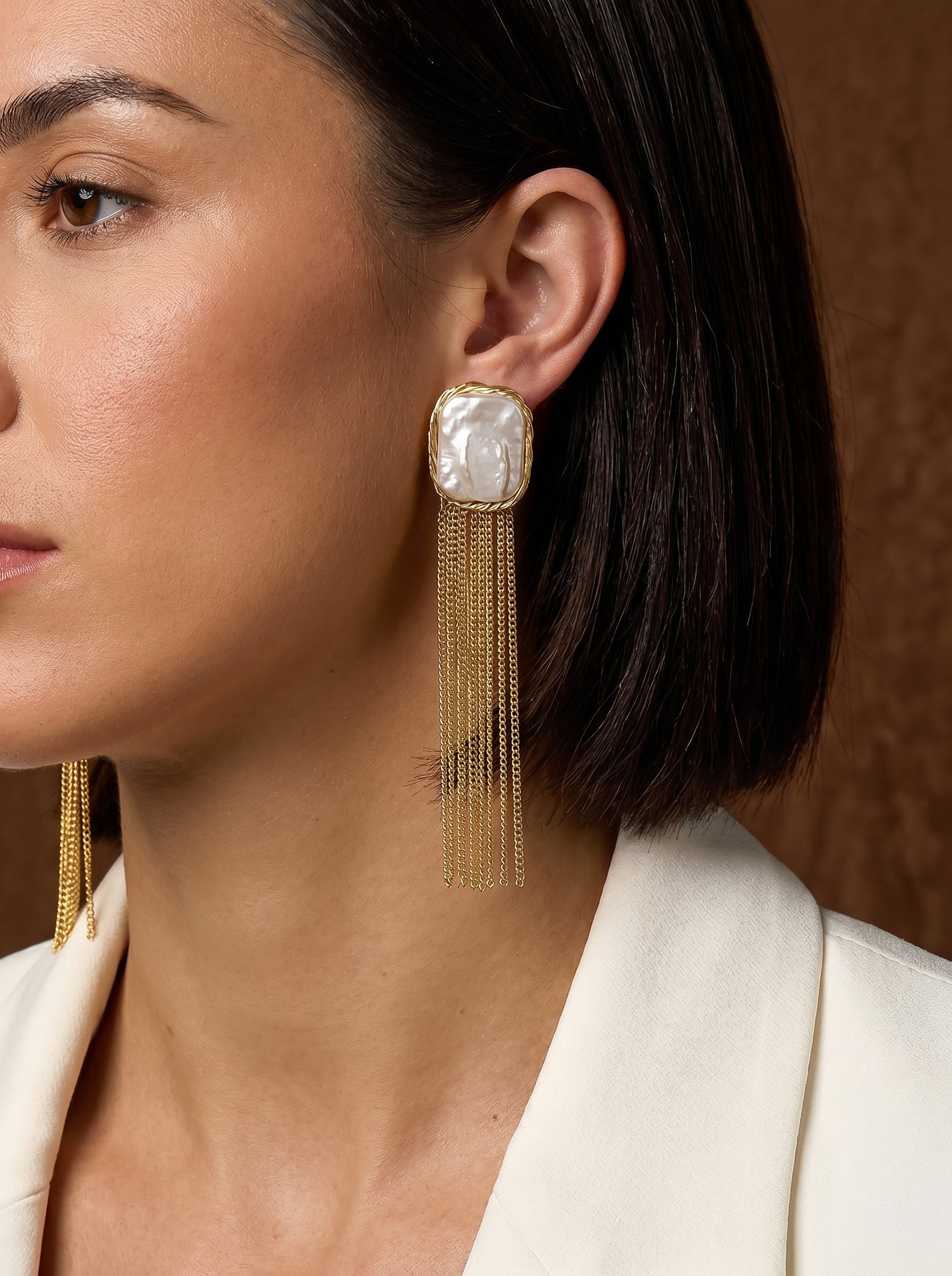 Epoch Fringe - Freshwater Pearl Dangle Fringe Earrings