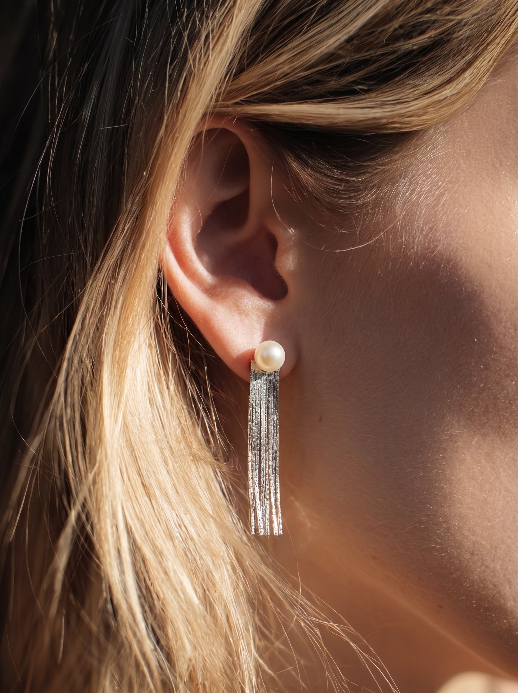 Shimmer - Freshwater Pearl Fringe Dangle Earrings