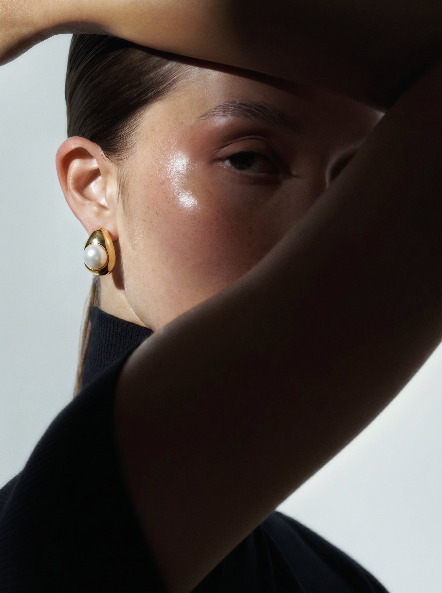 Sanctuary - Freshwater Pearl Moon Stud Earrings