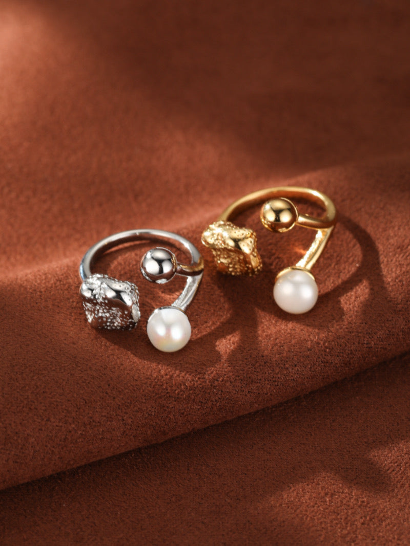 Relic - Freshwater Pearl Nugget Open Beaded Ring