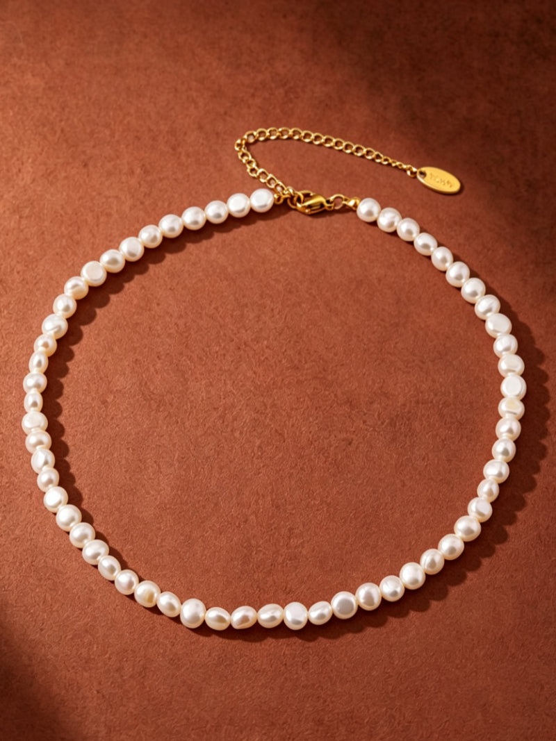 Serene Strand - Freshwater Pearl Choker Necklace