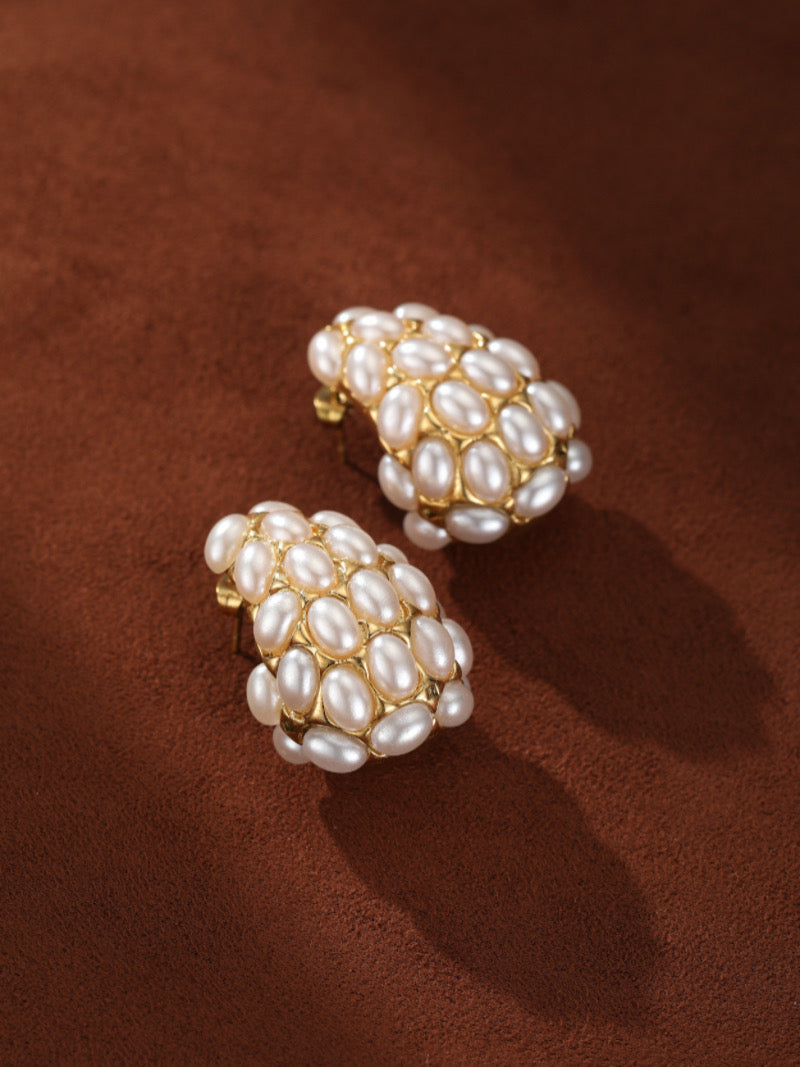 Summit - Freshwater Pearl Cluster Stud Earrings