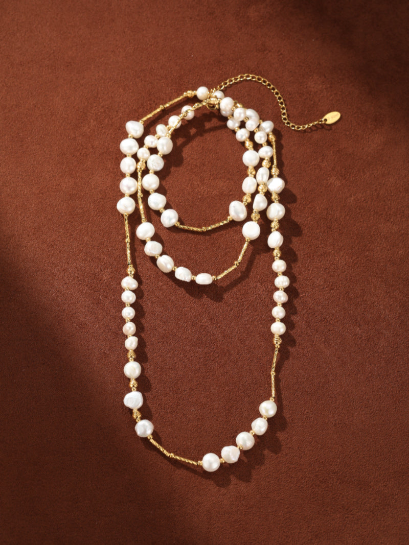 Horizon - Freshwater Pearl Beaded Layered Long Necklaces