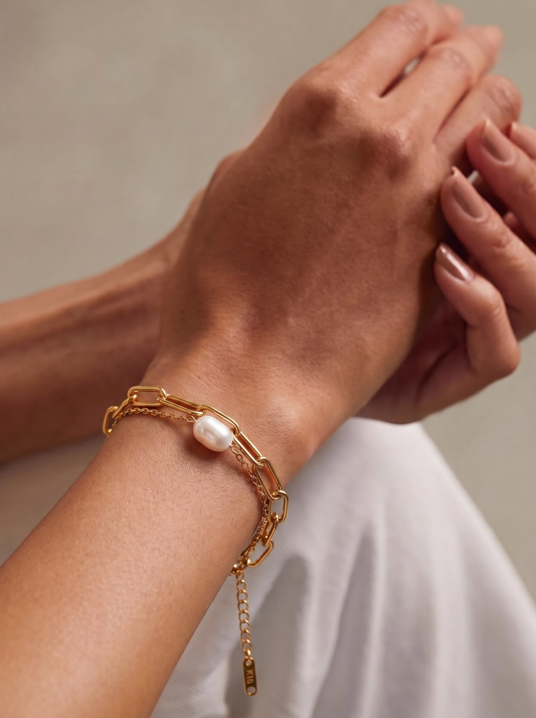 Forge - Freshwater Pearl Chunky Chain Bracelet
