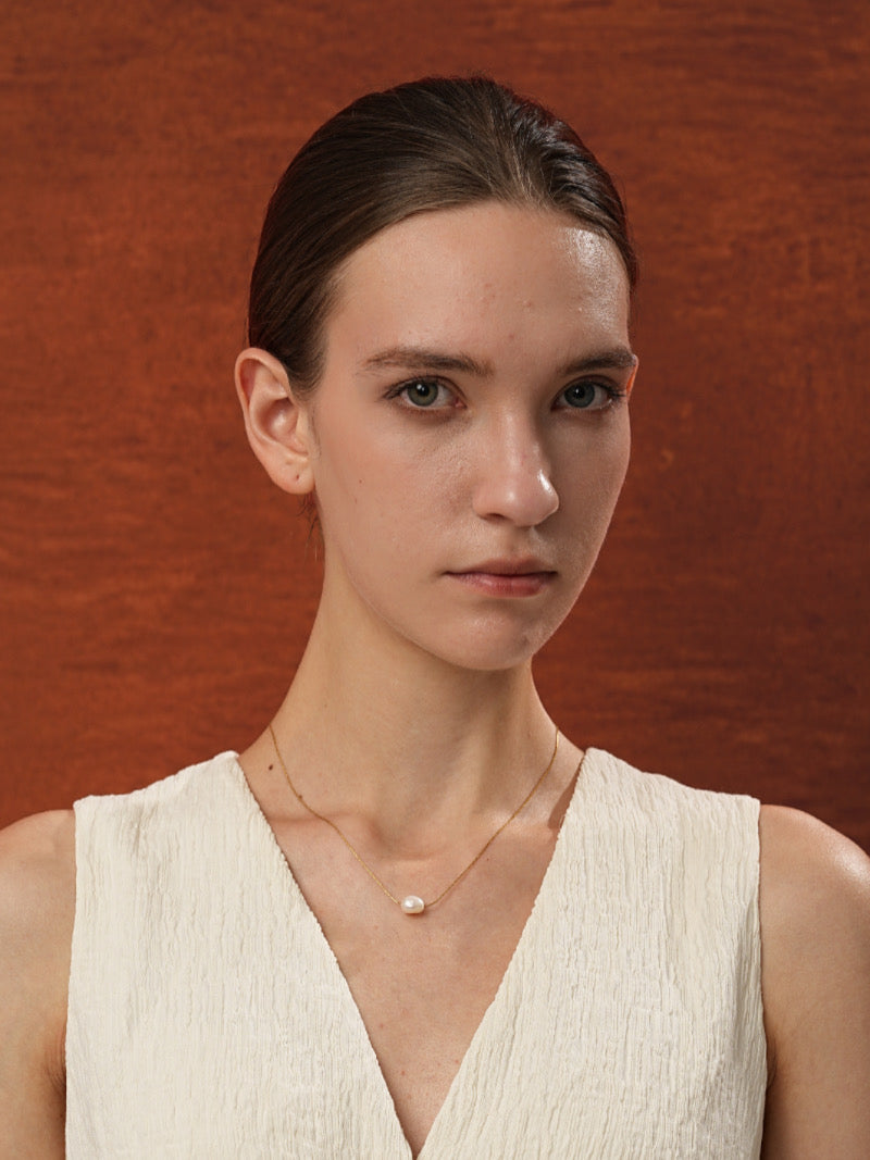 Solace - Collier Pendentif Fin Perle de Culture d'Eau Douce