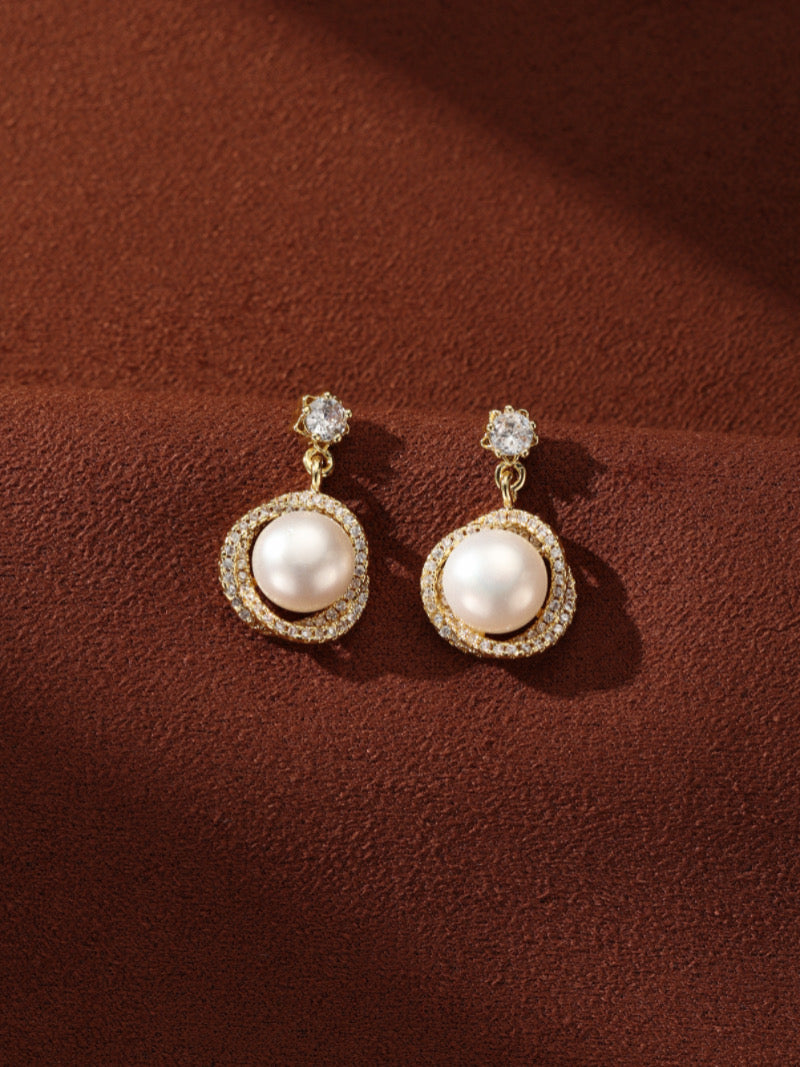 Stardust - Freshwater Pearl Star Drop Earrings
