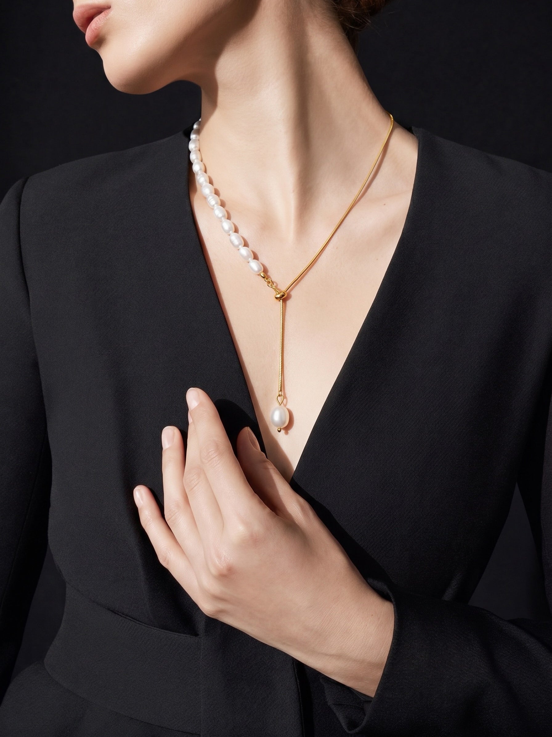 Apex - Freshwater Pearl Long Lariat Necklace