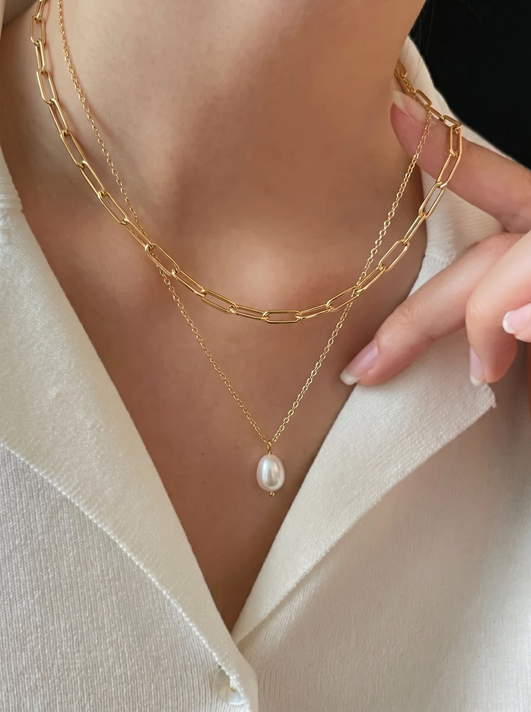 Venture - Freshwater Pearl Layered Drop Necklace