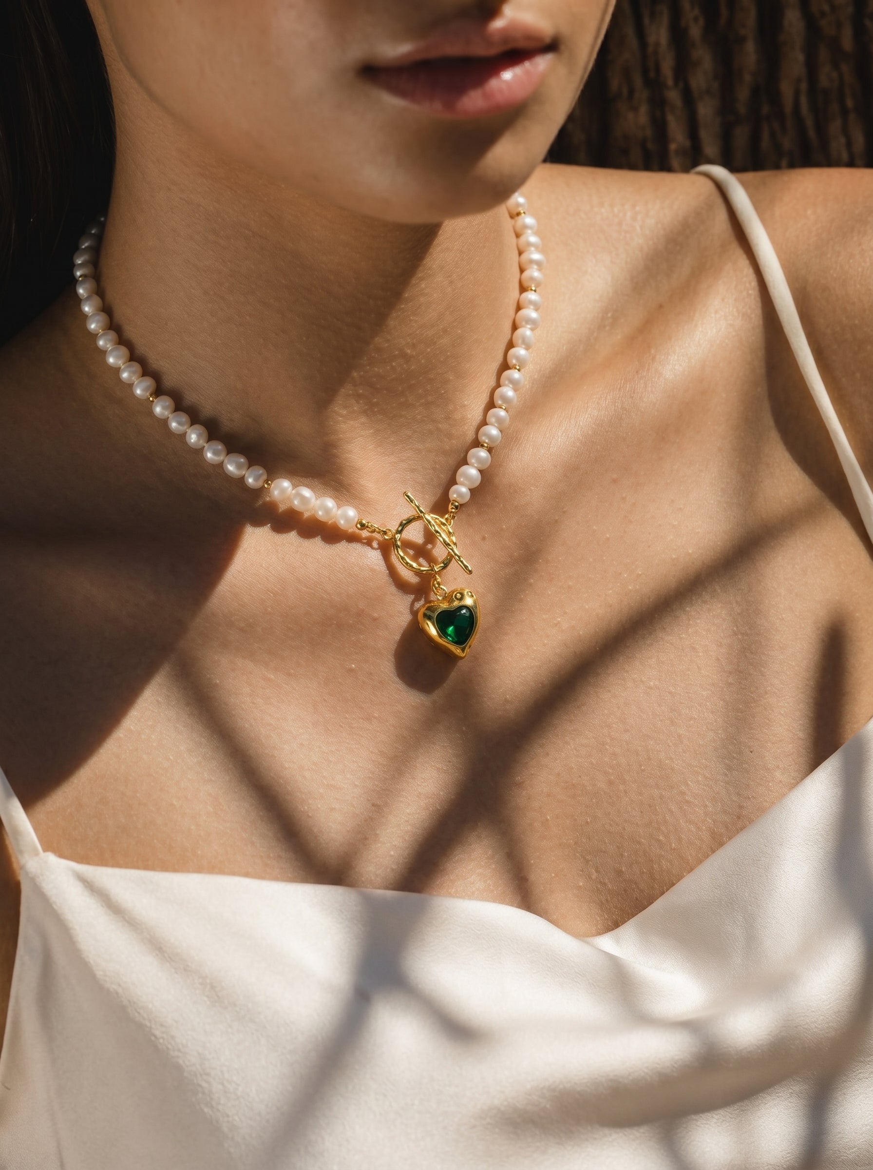 Whimsy - Freshwater Pearl Heart Beaded Choker Necklaces