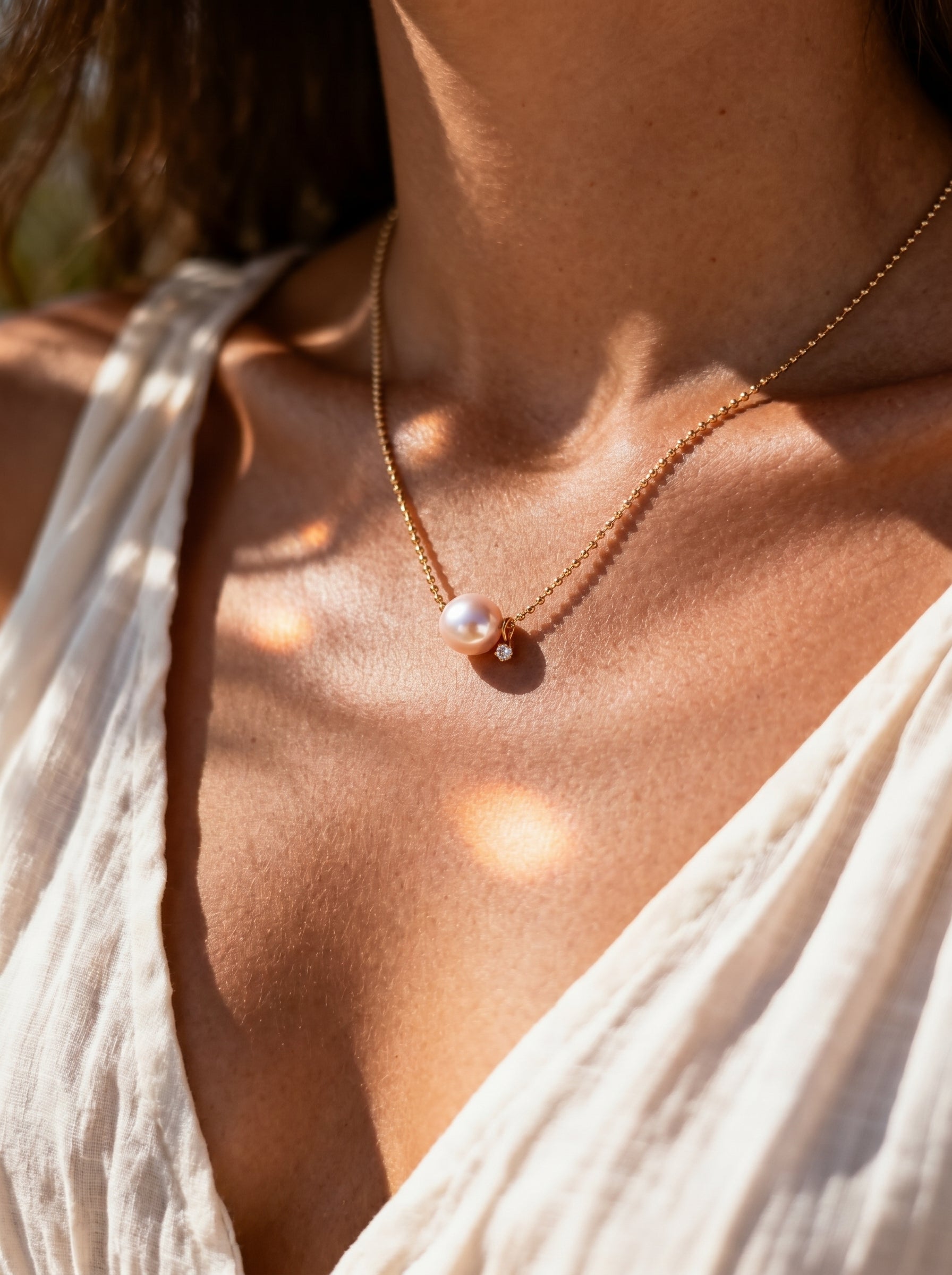 Halo - Akoya Pearl Star Floating Necklace