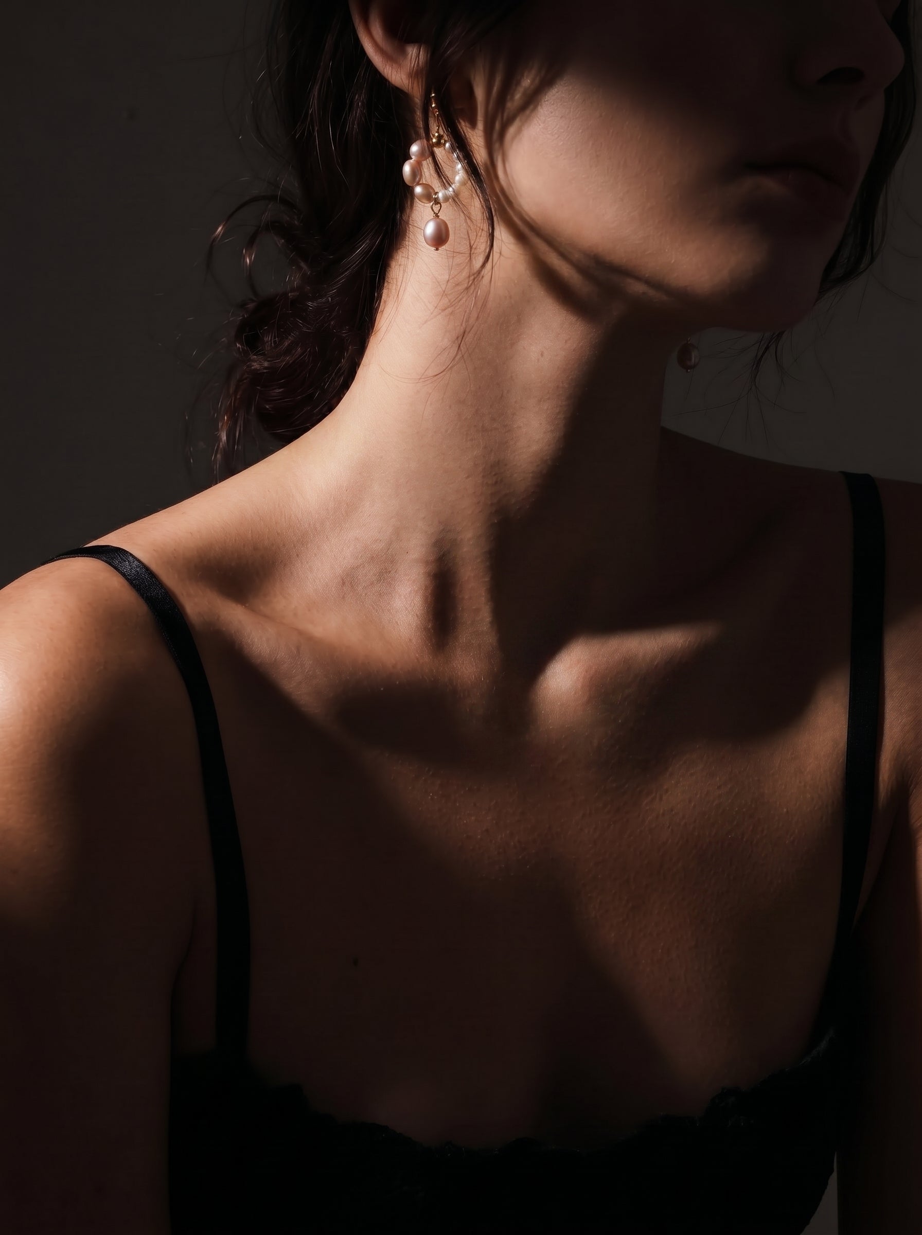 Echo - Freshwater Pearl Hoop Drop Earrings
