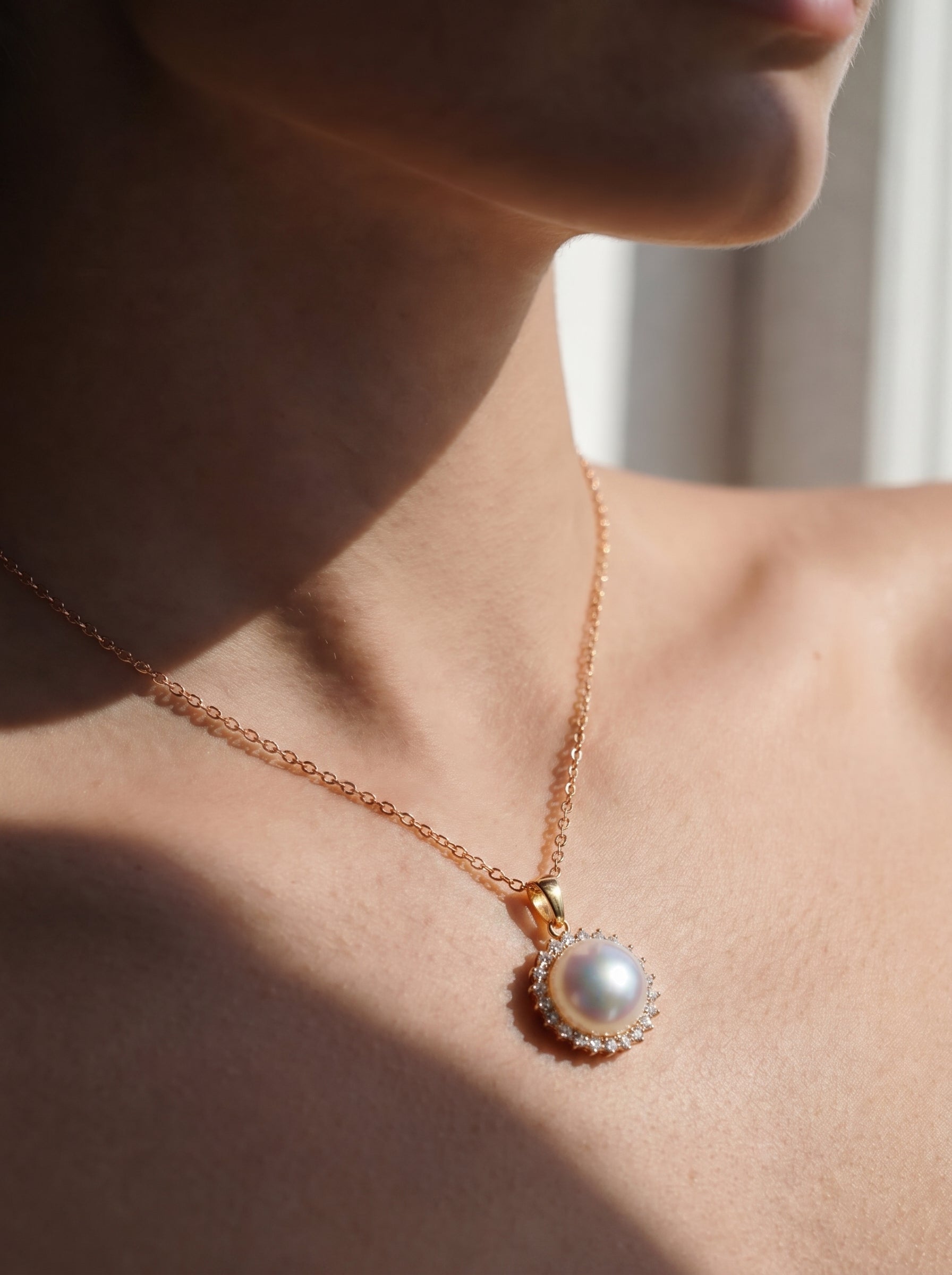 Iris - Akoya Pearl Sun Drop Necklace