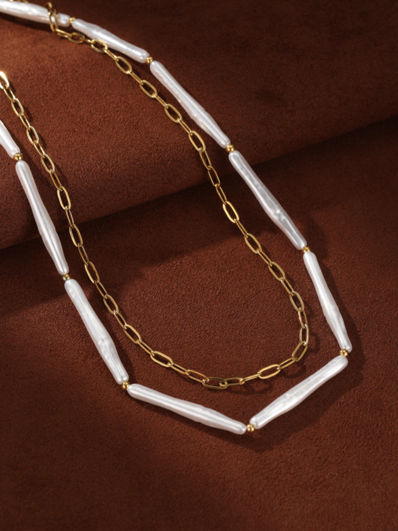 Shoreline - Imitation Pearl Layered Necklaces