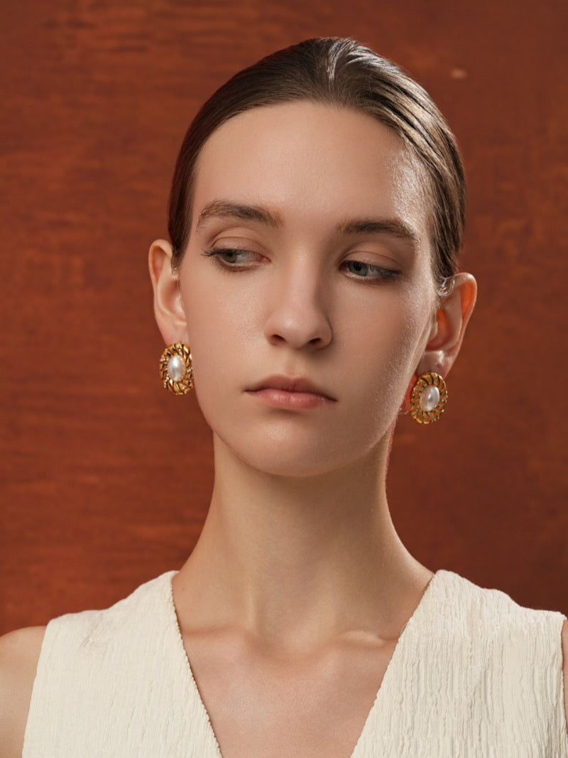 Aurelian - Boucles d'oreilles clous perles de culture d'eau douce