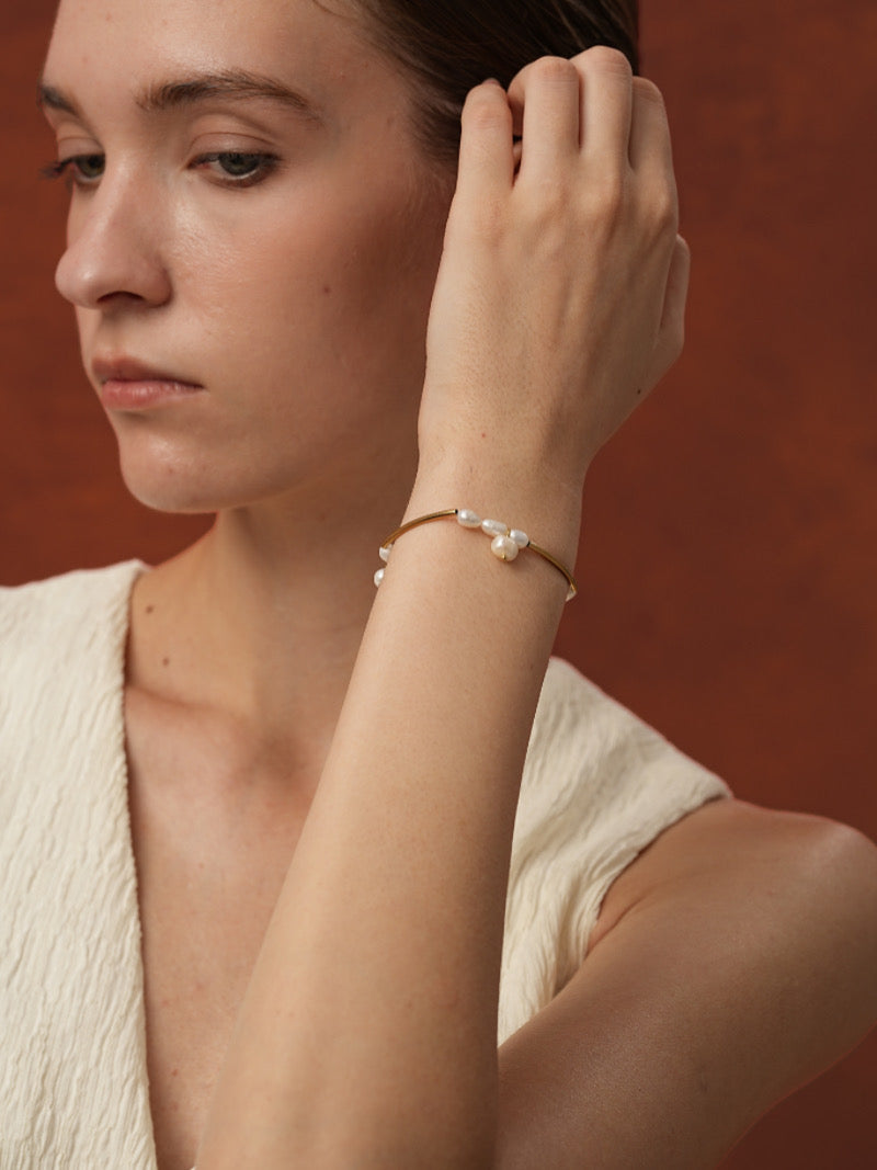 Courant - Bracelets Chaîne Perlée en Perles de Culture d'Eau Douce