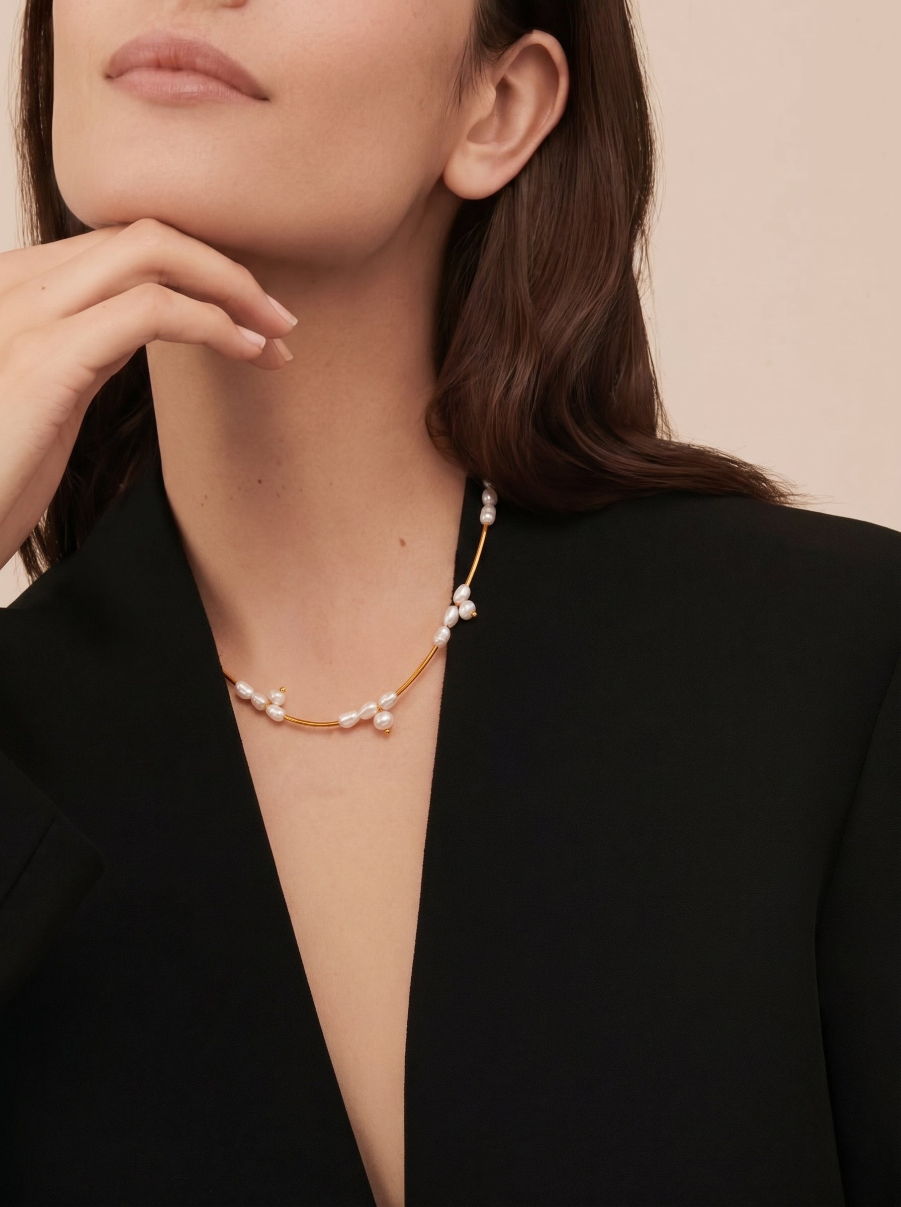 Lumen Cluster - Freshwater Pearl Star Choker Necklace