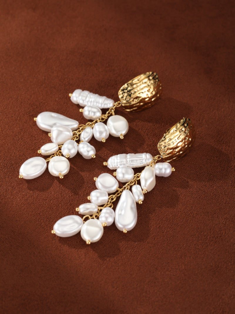 Vine - Freshwater Pearl Drop Earrings