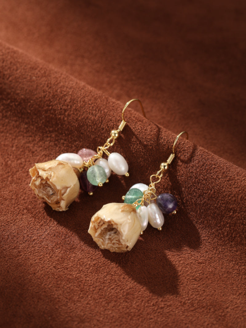 Solana - Freshwater Pearl Flower Dangle Earrings
