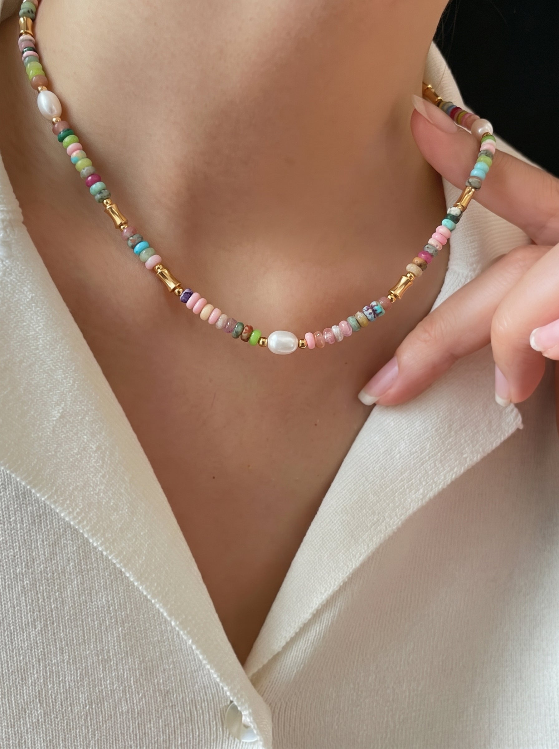 Tapestry - Freshwater Pearl Beaded Chain Necklaces