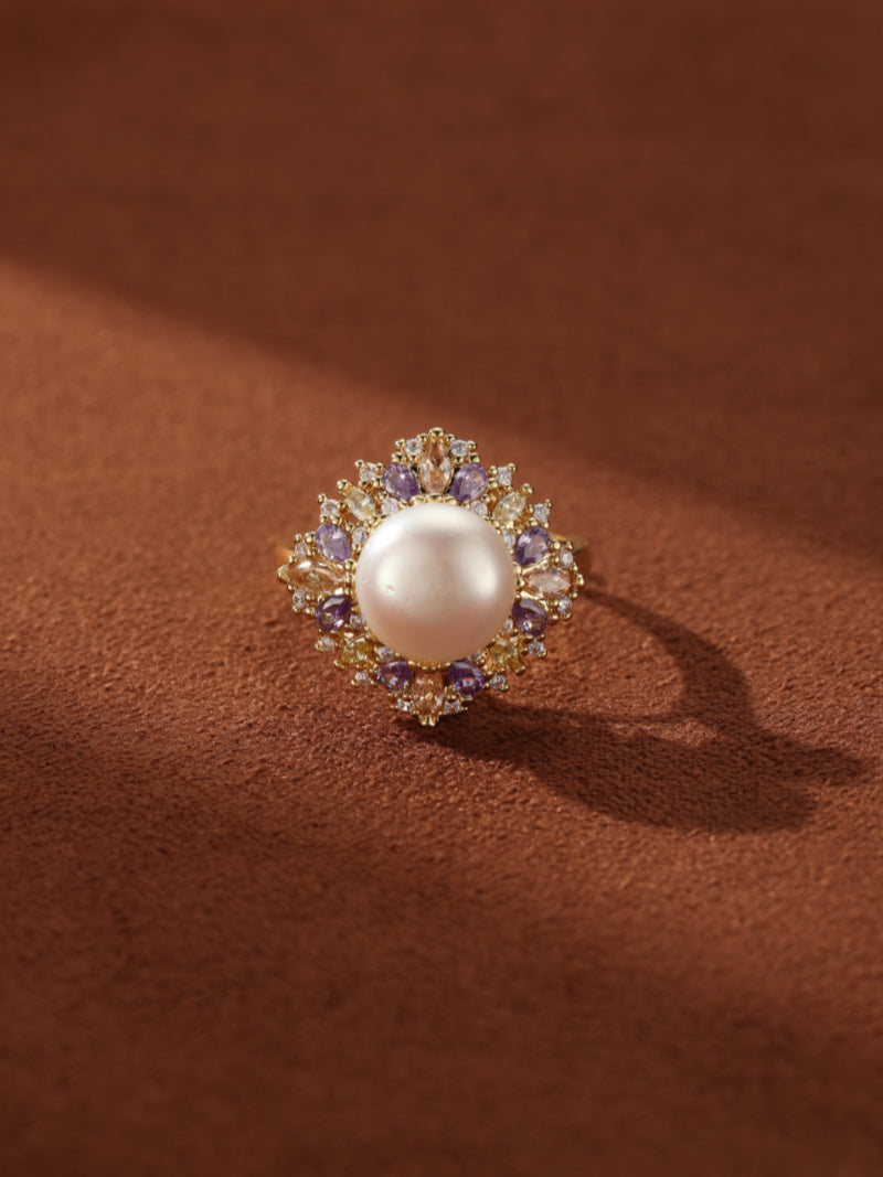 Gala - Freshwater Pearl Cluster Solitaire Ring