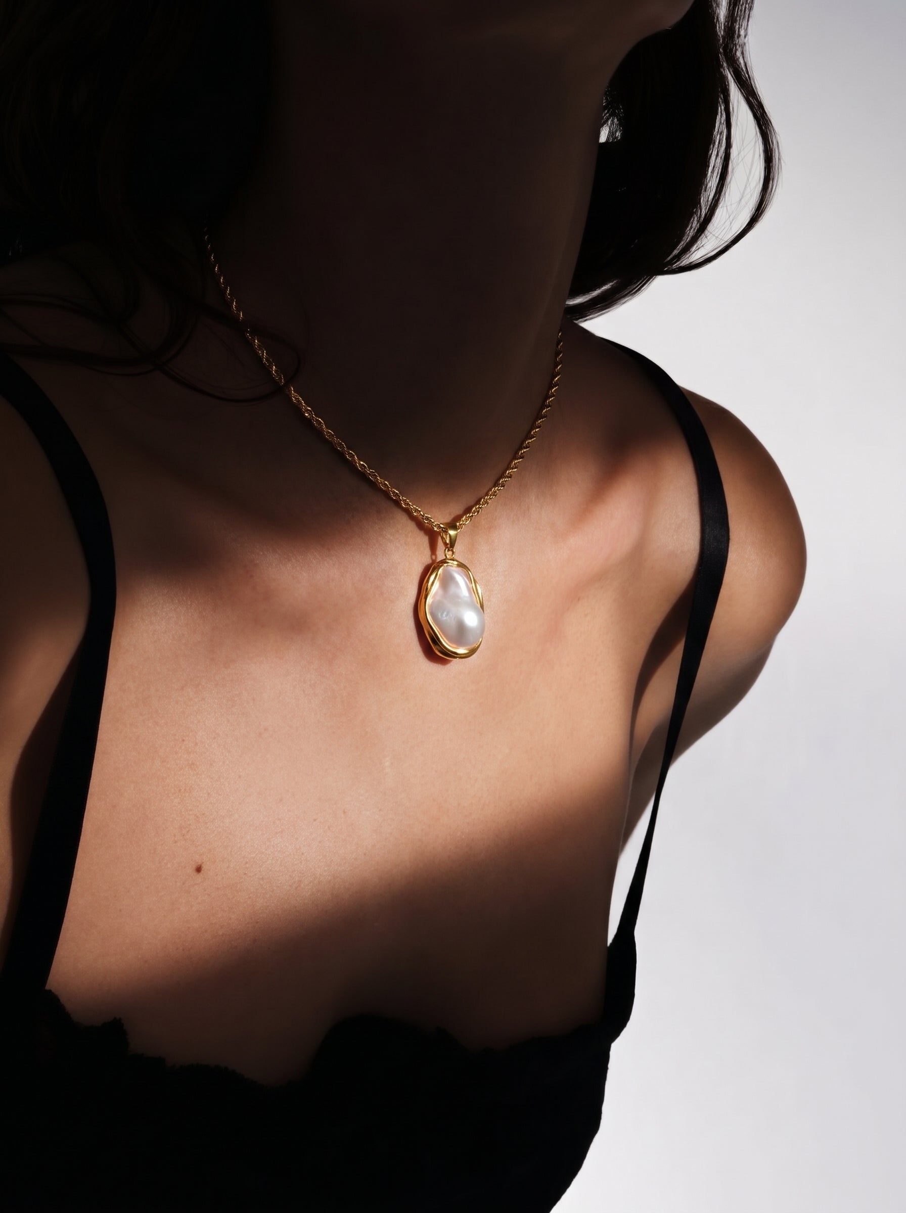 Golden Tide - Freshwater Pearl Chunky Pendant Necklaces
