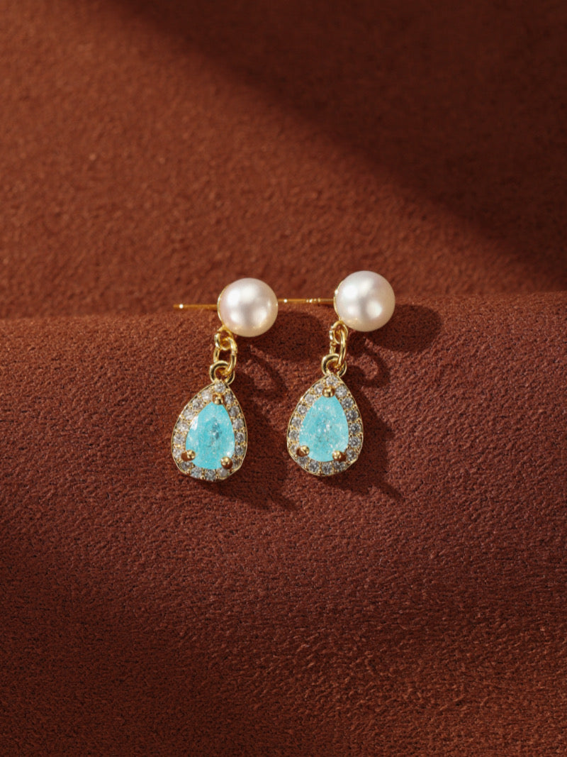 Ocean Haze - Freshwater Pearl Drop Earrings