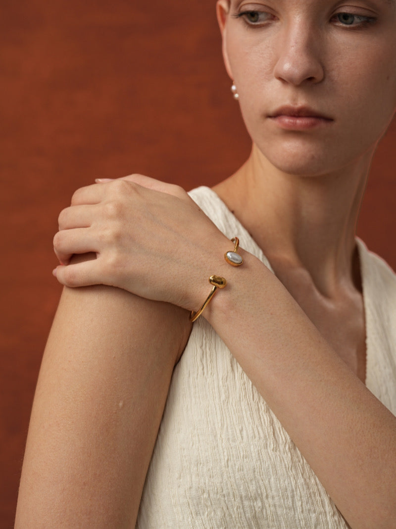 Bracelet Manchette Span - Perle de Culture d'Eau Douce