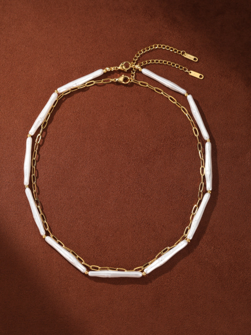 Shoreline - Imitation Pearl Layered Necklaces