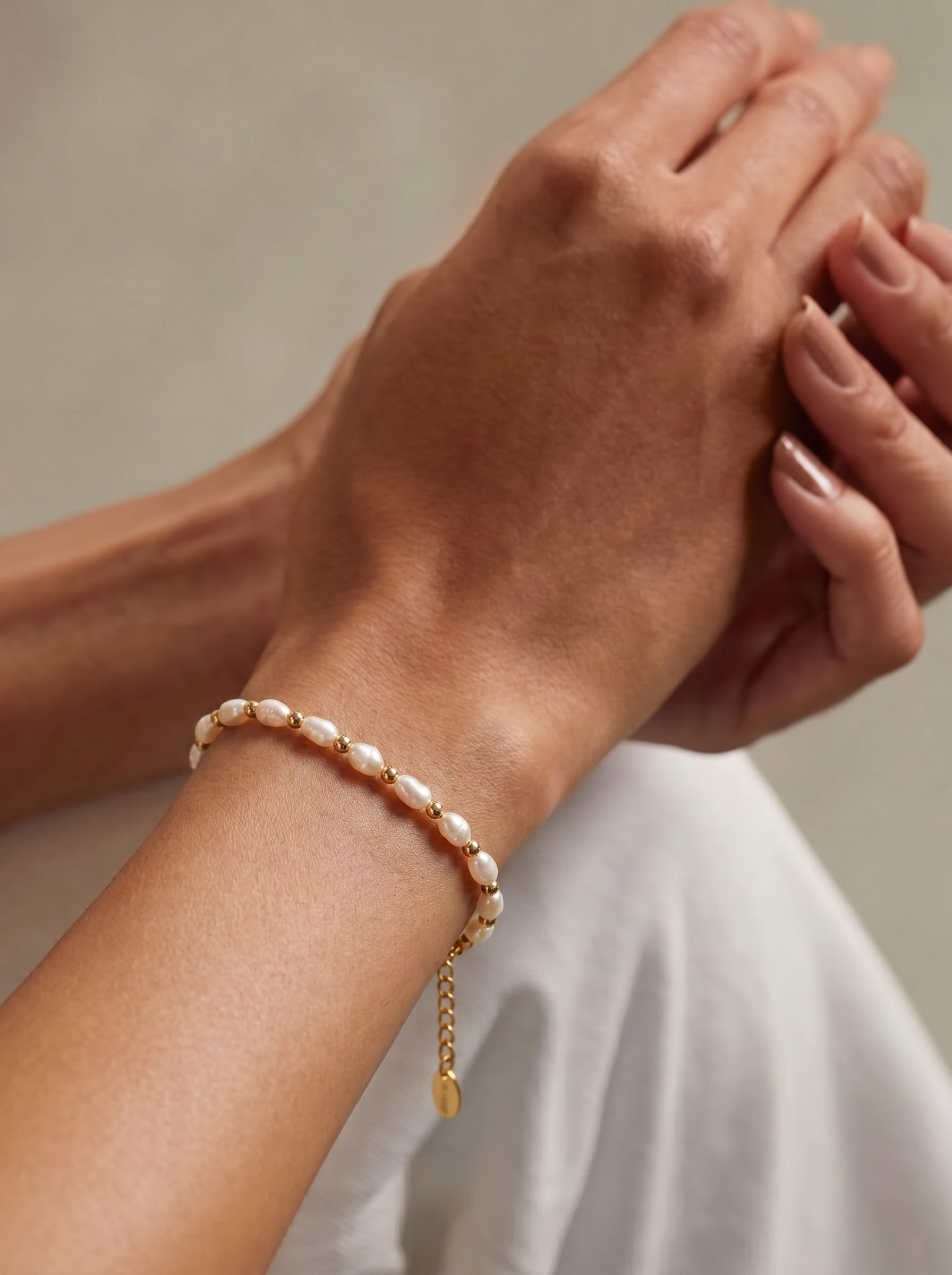 Rippling Charm - Freshwater Pearl Beaded Chain Bracelets