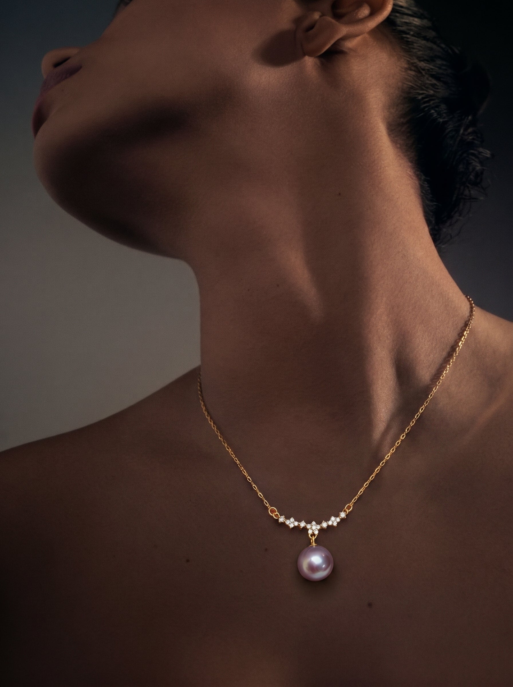 Eclat - Freshwater Pearl Star Cluster Drop Necklace