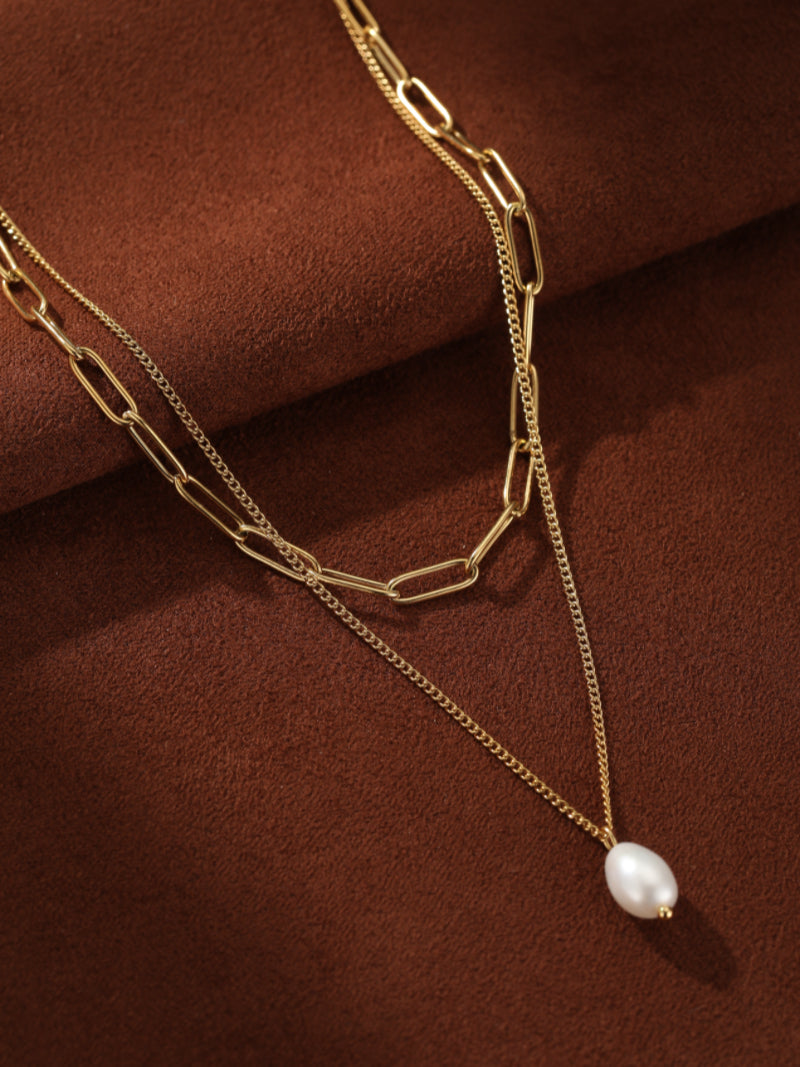 Venture - Freshwater Pearl Layered Drop Necklace