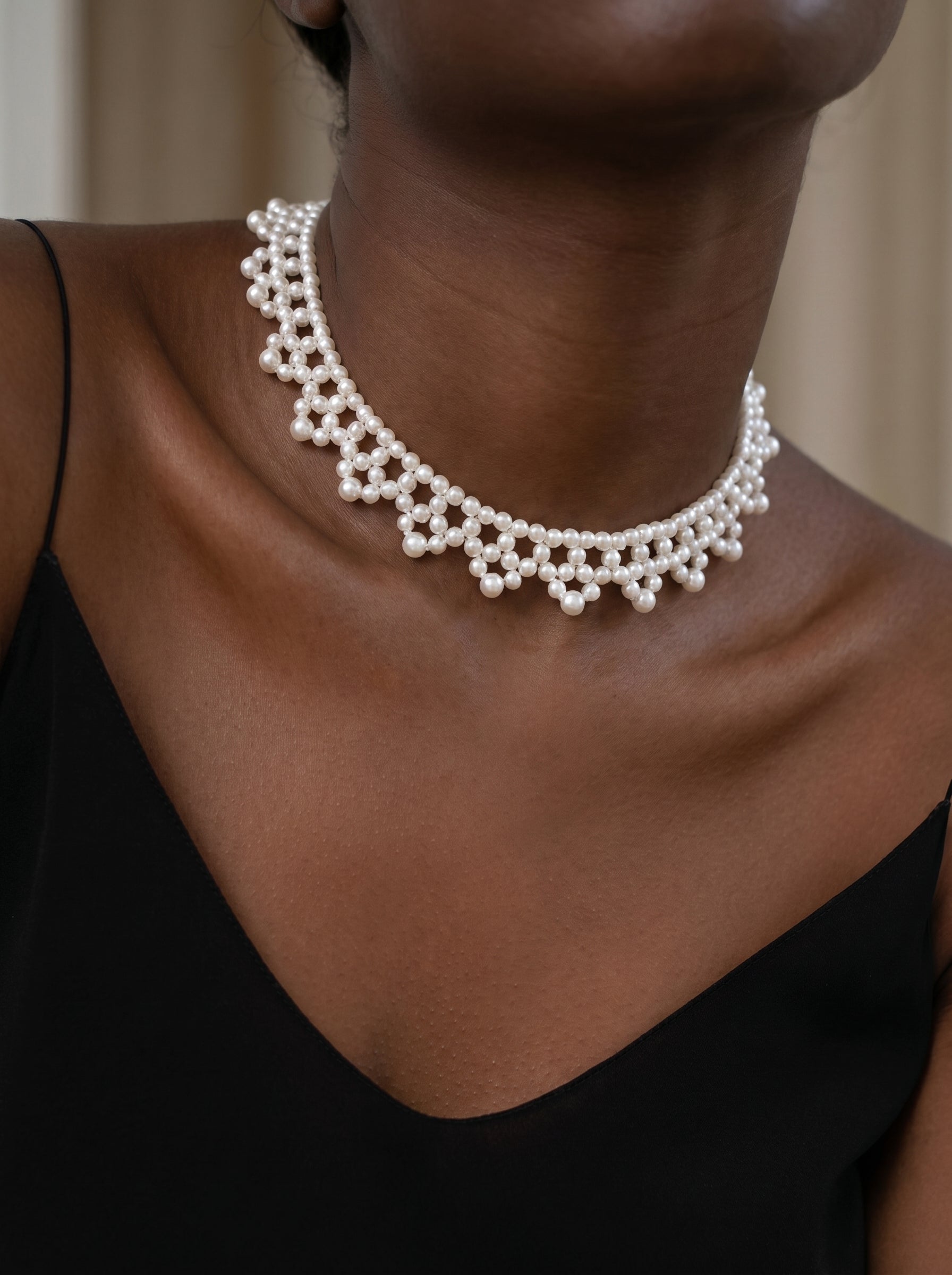 Cipher - Freshwater Pearl Woven Choker Necklace