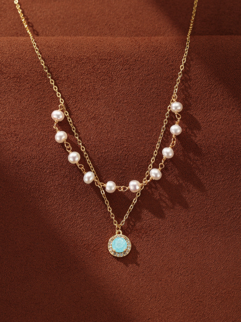 Lilt - Freshwater Pearl Layered Charm Necklace