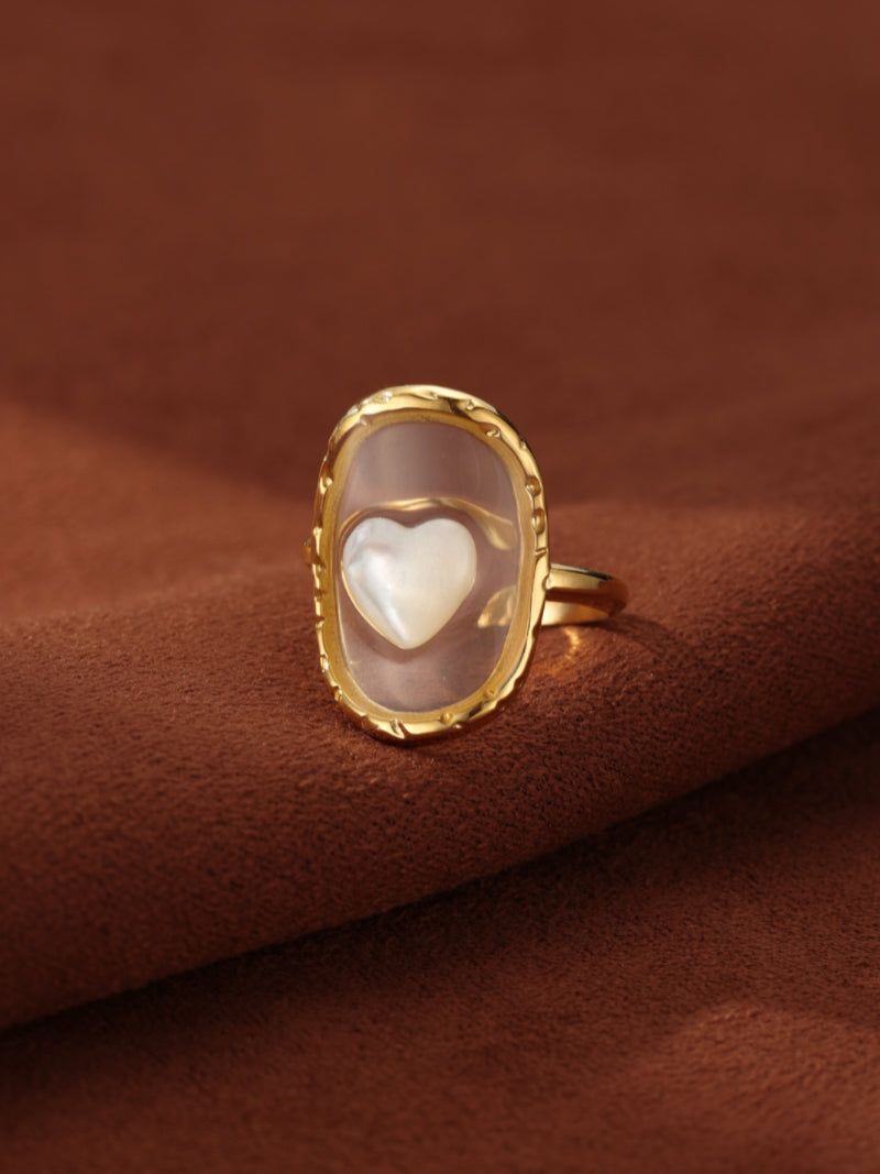 Heartloom - Mother of Pearl Heart Cuff Ring