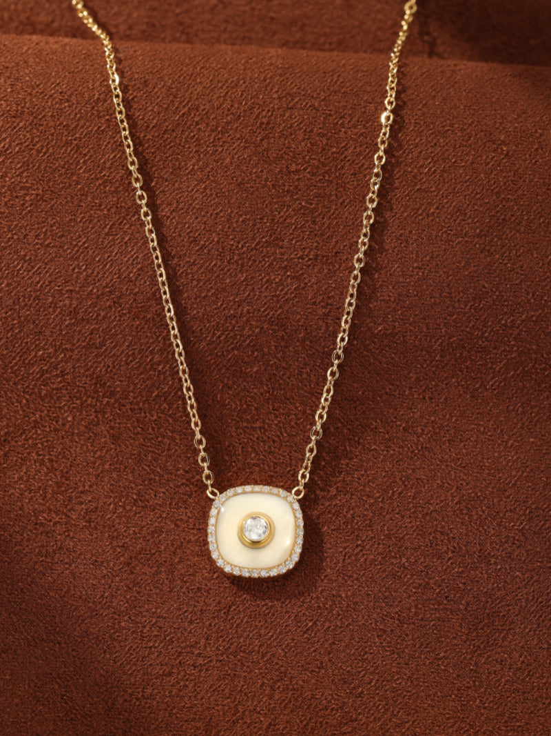 Lattice - Collier superposé pendentifs fleur et nacre