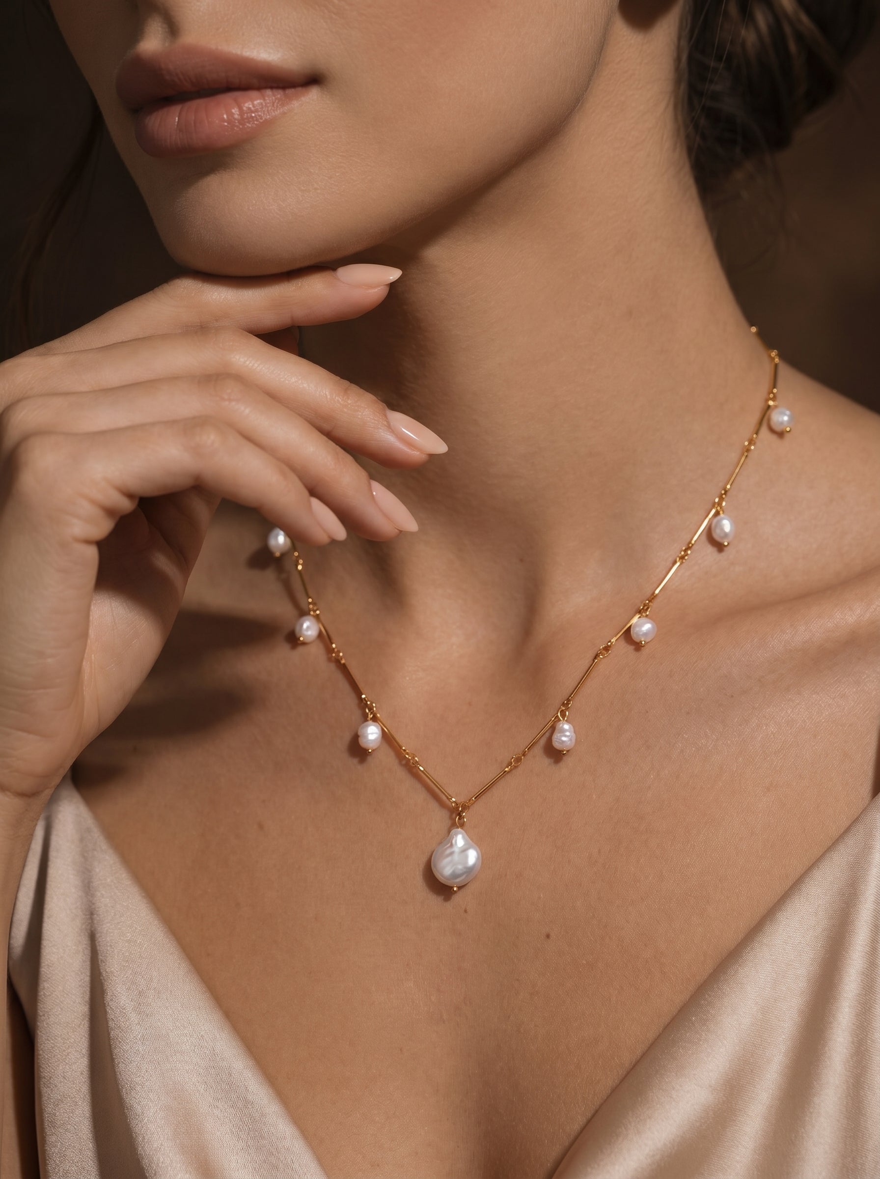 Wanderlust - Freshwater Pearl Dainty Chain Necklaces
