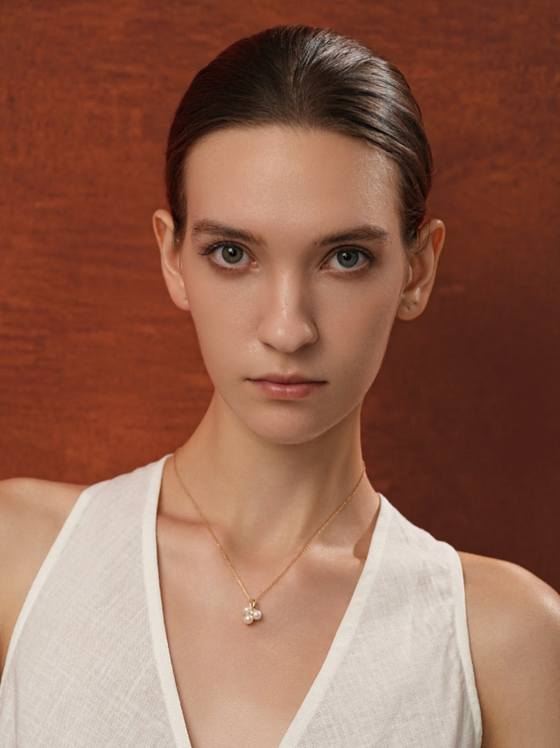 Trine - Collier Pendentif Trio Perles d'Eau Douce